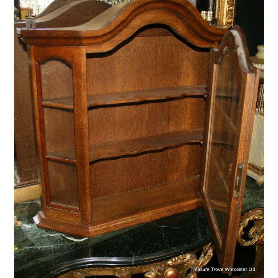 Medium Oak Glazed Wall Display